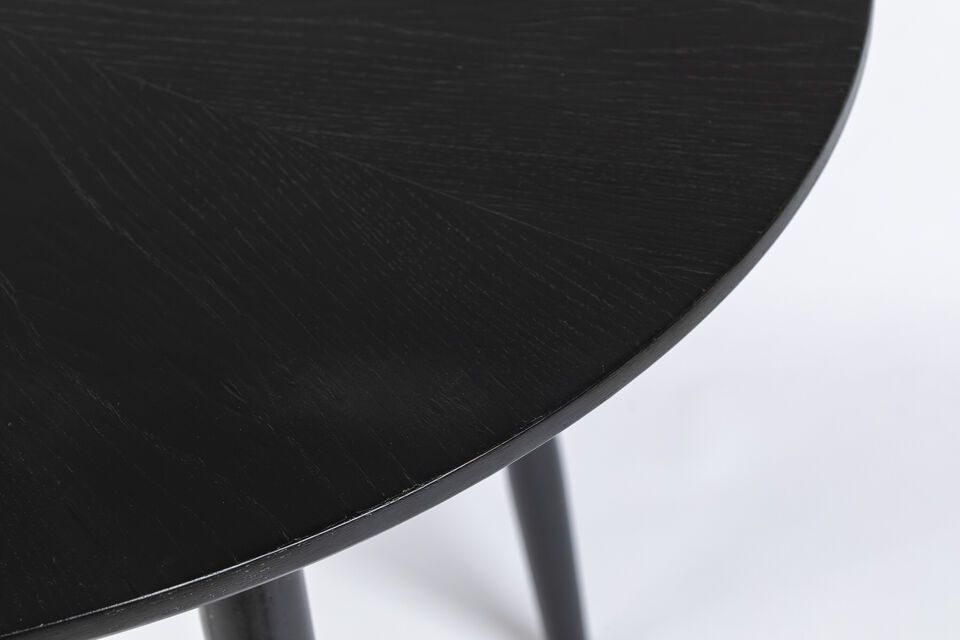 100' Round black wood dining table Fabio - 9