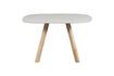 Miniature 130x130 ash table with off-white square leg Tablo 4