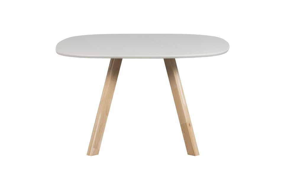 Its top is made of ash wood, FSC certified, mist gray