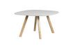 Miniature 130x130 ash table with off-white square leg Tablo 1