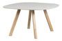 Miniature 130x130 ash table with off-white square leg Tablo Clipped