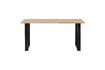 Miniature 160x90 beige solid oak table with U-shaped legs Tablo 1