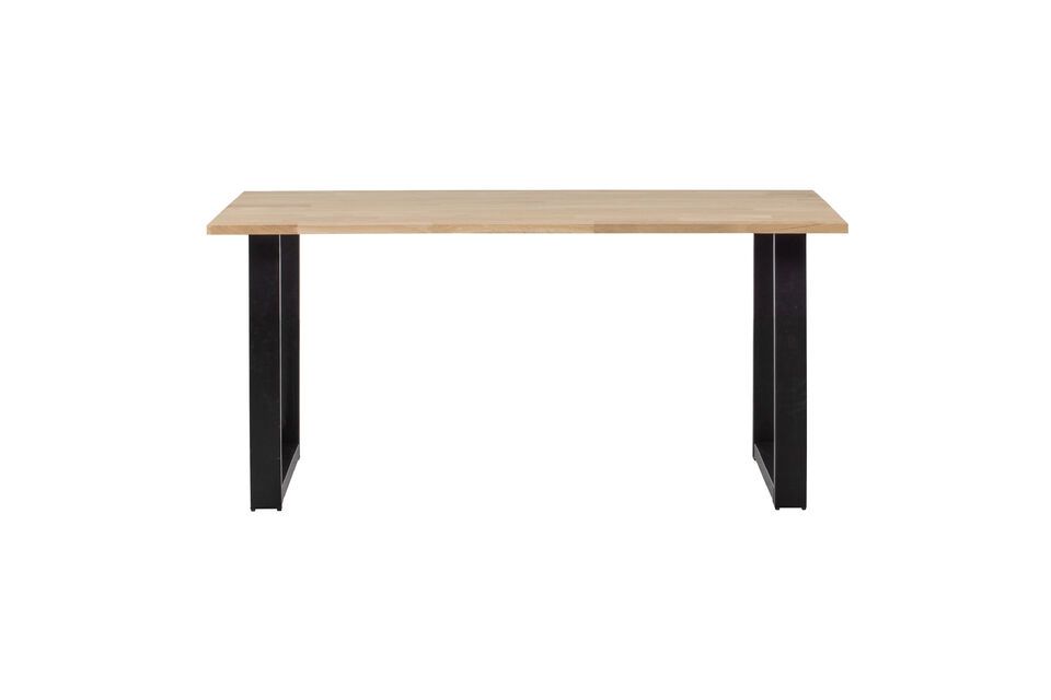 160x90 beige solid oak table with U-shaped legs Tablo Woood