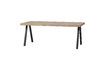 Miniature 180x90 beige mango wood table with square herringbone legs Tablo 5