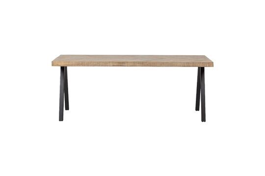 180x90 beige mango wood table with square herringbone legs Tablo Clipped