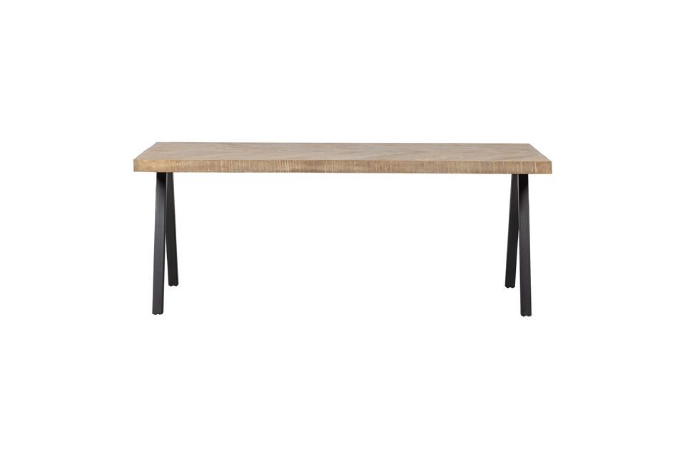 180x90 beige mango wood table with square herringbone legs Tablo Woood