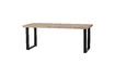 Miniature 180x90 beige mango wood table with U-shaped legs herringbone Tablo 5