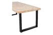 Miniature 180x90 beige mango wood table with U-shaped legs herringbone Tablo 6