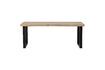 Miniature 180x90 beige mango wood table with U-shaped legs herringbone Tablo 1