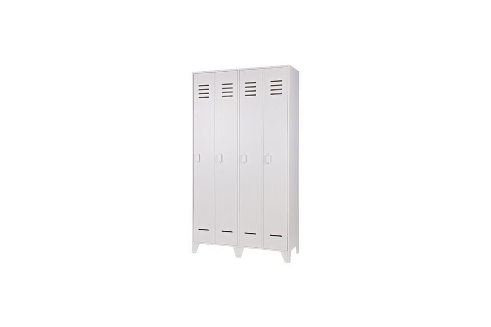 Made of solid pine wood, this collection of lockers is available in metallic grey and pure white