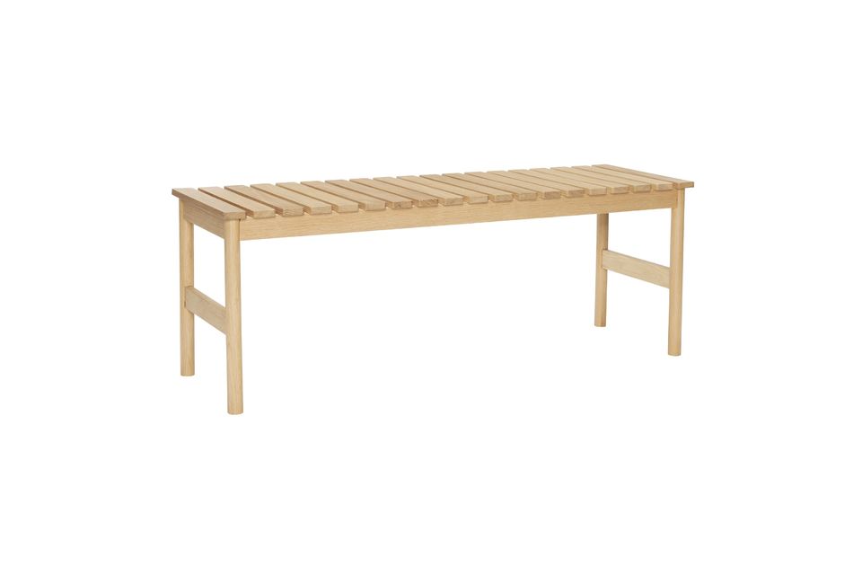 2 seater beige wood bench Nomade Hübsch