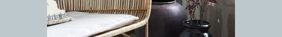 Material Details 2 seater bench in beige rattan Cuun