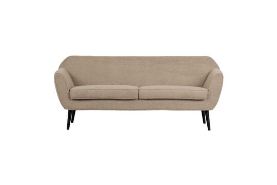 2 seater sofa in beige fabric Rocco Clipped