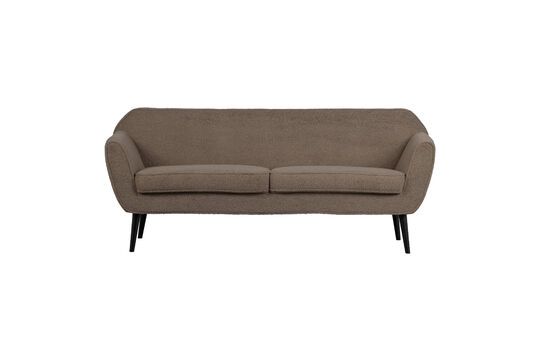 2 seater sofa in brown fabric Rocco Clipped