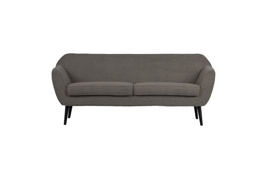 2 seater sofa in dark grey fabric Rocco Clipped