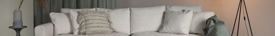 Material Details 3 seater sofa in cream fabric Sense