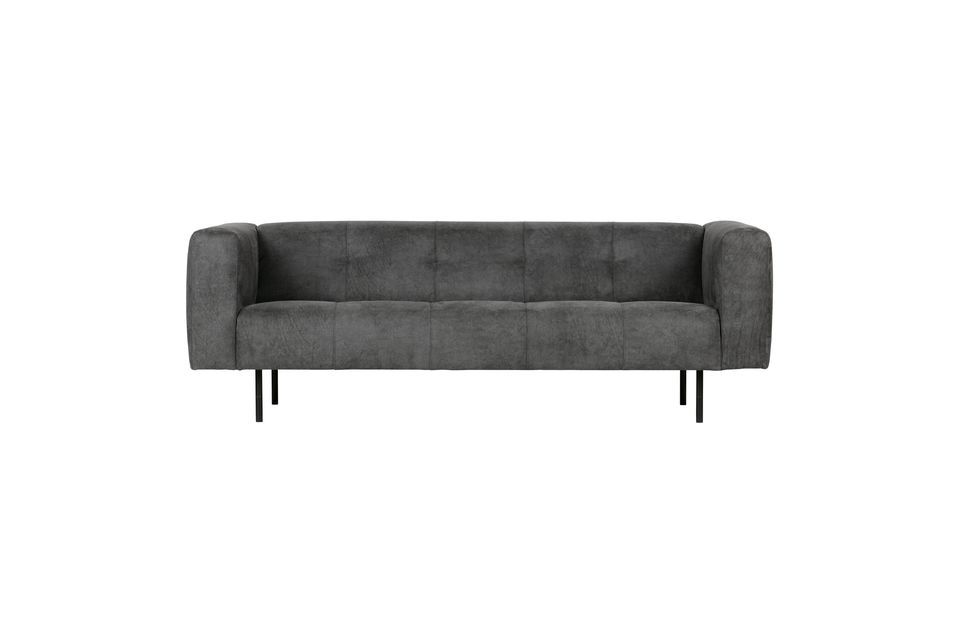 3-seater sofa in dark gray fabric Skin Vtwonen