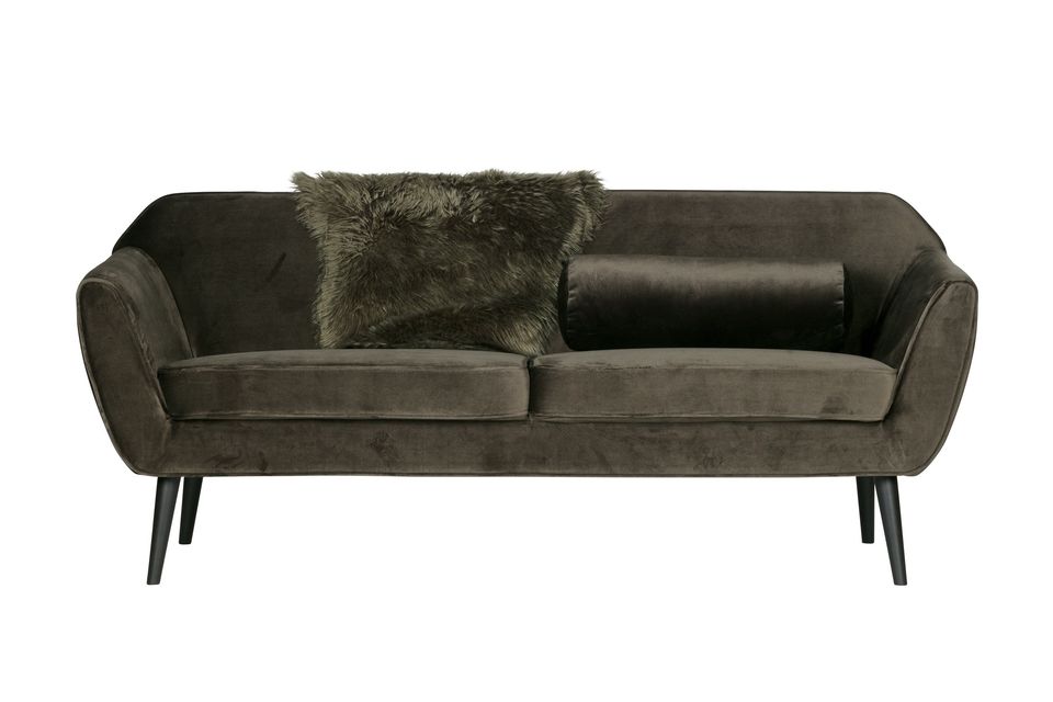 This extraordinary 3 seater sofa in Khaki velvet Rocco will soon put you to sleep