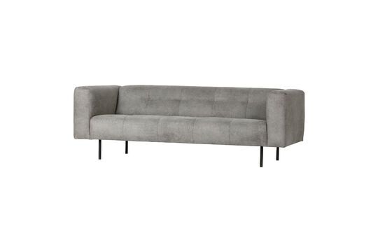 3-seater sofa in light grey fabric Skin