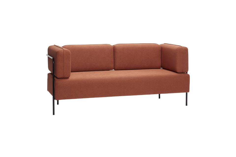 3 seater sofa in orange fabric Block Hübsch