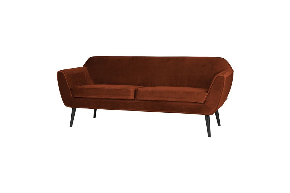 This elegant 3 seater Terracotta gold velvet sofa is the finishing touch to your home