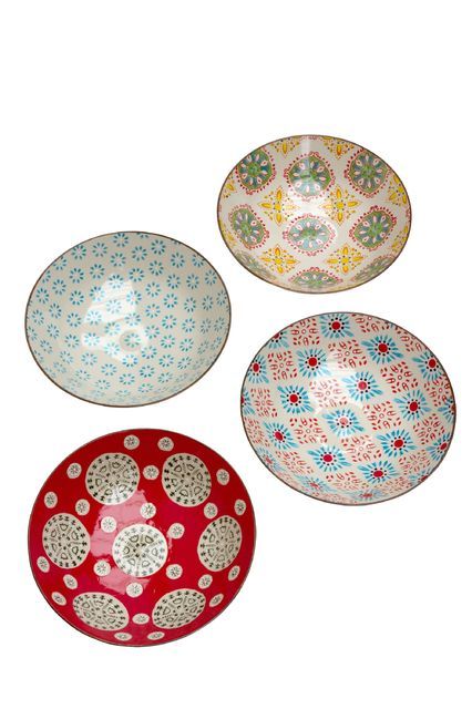This set of 4 Bohemian pasta plates will literally set the stage for your most daring culinary