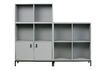 Miniature 4-door open cabinet in grey metal PIN 4