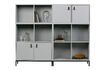 Miniature 4-door open cabinet in grey metal PIN 5