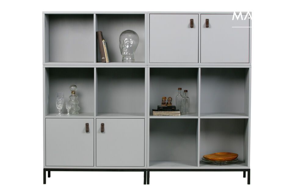You can use this cabinet alone with its wooden base or add a metal base for even more style