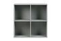 Miniature 4-door open cabinet in grey metal PIN Clipped