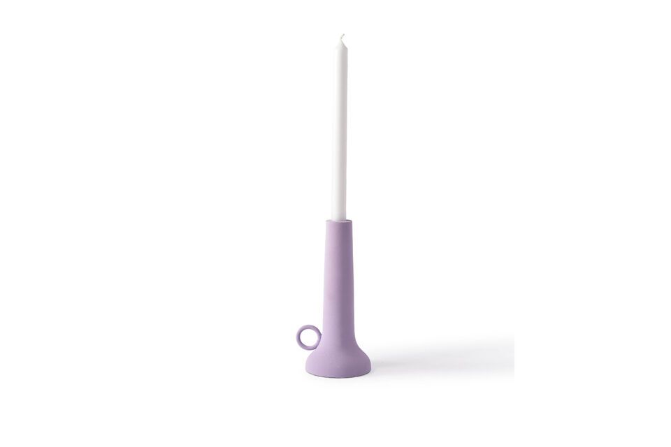 Candlestick with sandblasted look, modernity and refinement