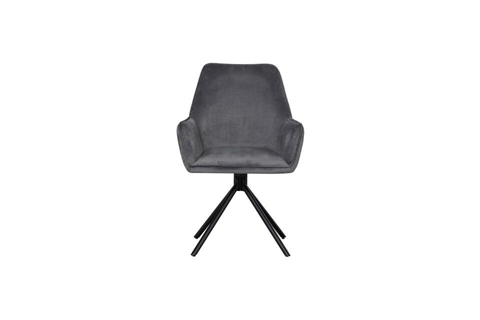 Amber grey velvet chair Woood