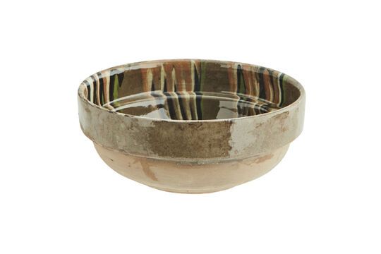Artisan blue taupe earthenware bowl