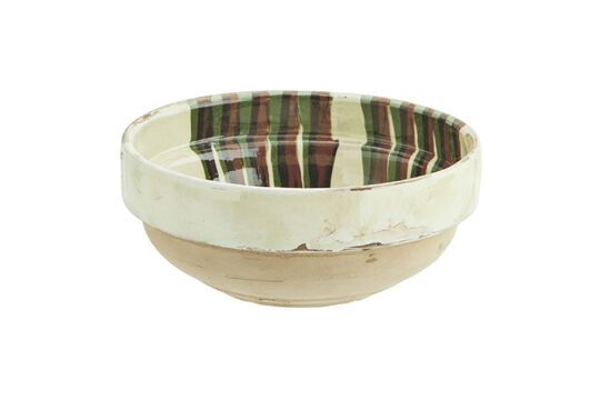 Artisan off-white earthenware bowl