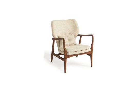 Ash wood armchair in cream tissue Peggy Clipped