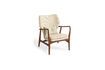 Miniature Ash wood armchair in cream tissue Peggy 1