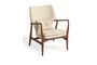 Miniature Ash wood armchair in cream tissue Peggy Clipped