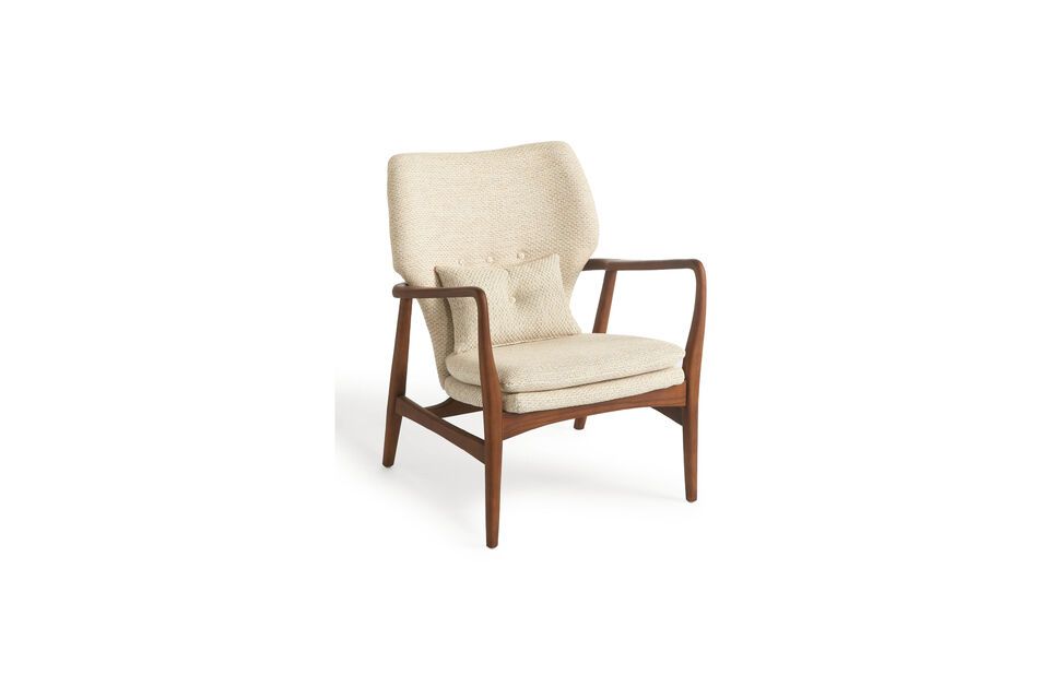 Ash wood armchair in cream tissue Peggy Pols Potten