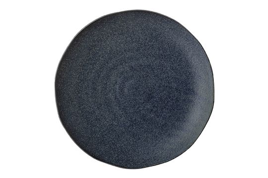 Aura plate in blue stoneware