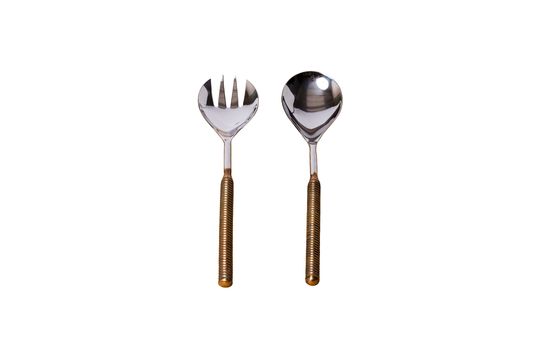 Auterive Salad Cutlery Set with brass handle