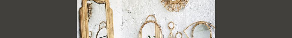 Material Details Bamboo mirror with hooks Round