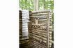 Miniature bamboo wall shelf with  4 hooks Haven 2