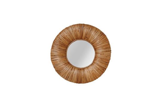 Barbados orange rattan mirror