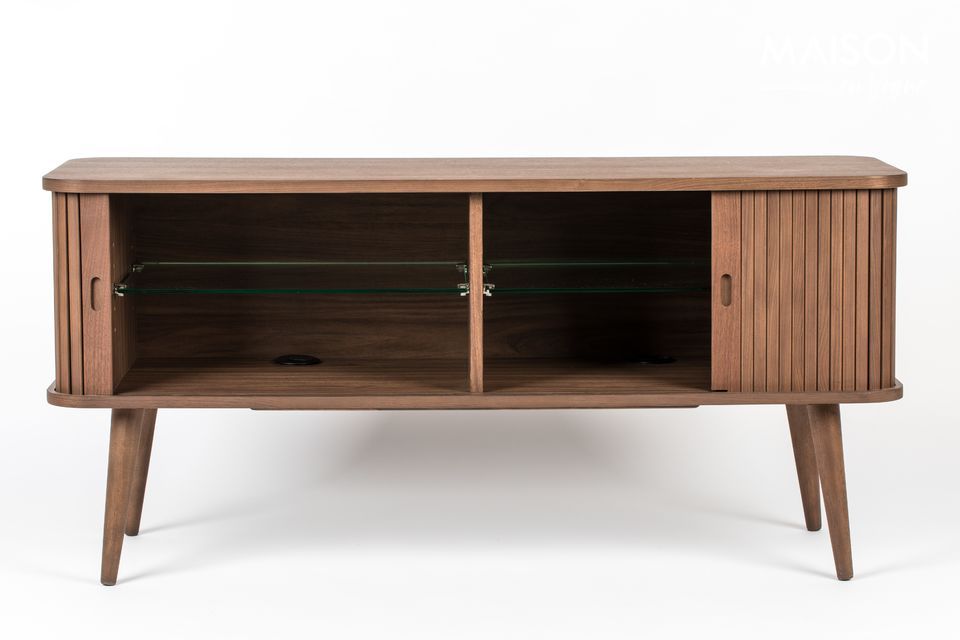 Barbier, designed by Zuiver, is a pretty walnut buffet, available in dark or milk chocolate shades