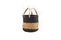 Miniature Basket with handles in beige and black jute Tripola Clipped