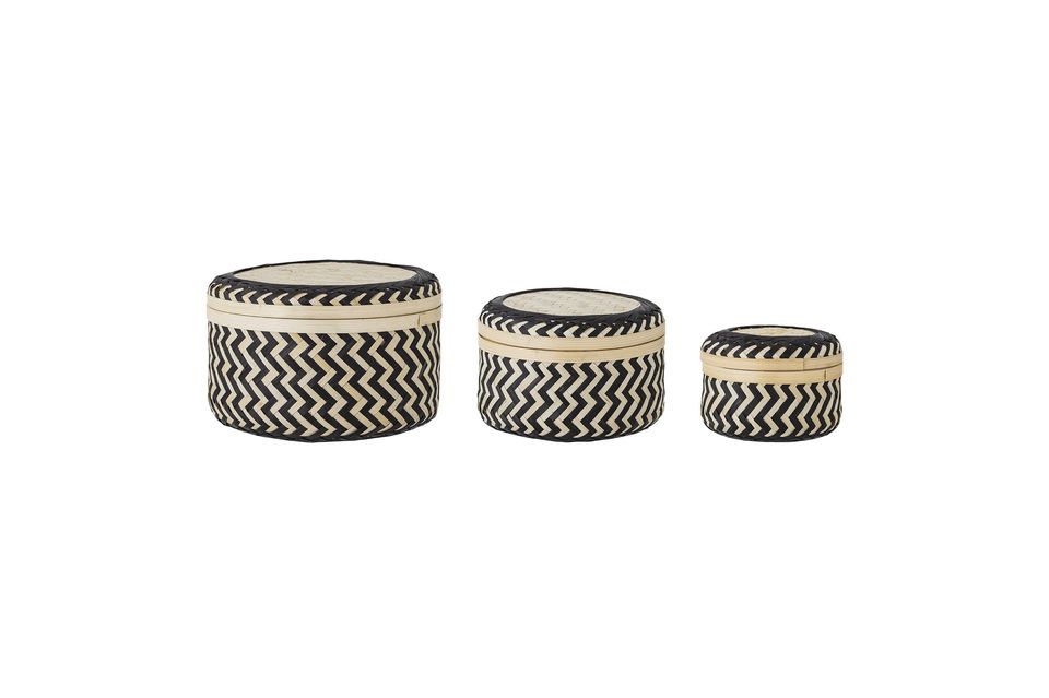 Baskets with Black Bamboo Lid Jacob Bloomingville