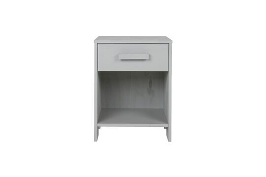 Bedside table in light gray wood Dennis Clipped