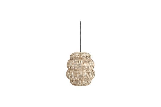 Beige bamboo hanging lamp Bulle Clipped