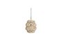 Miniature Beige bamboo hanging lamp Bulle Clipped