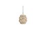 Miniature Beige bamboo hanging lamp Bulle Clipped
